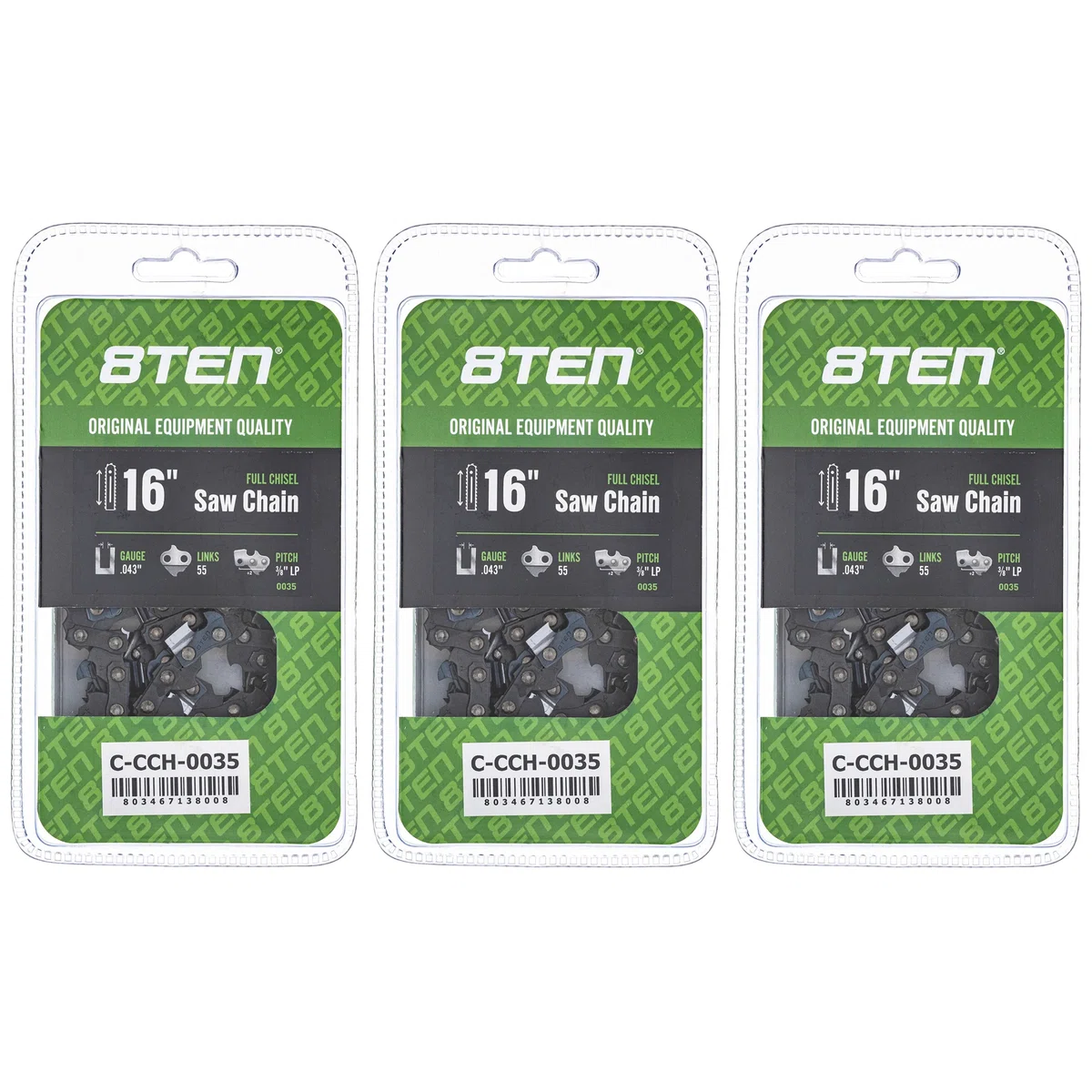Chainsaw Chain 16 Inch .043 3/8 LP 55DL For Stihl Homelite 90PX055G 36100050055 61PMM355E H3855 | 3-PACK