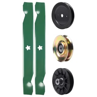 UDC Parts Mower Kit / Pulley 127783 + Pulley 129861 + Pulley 532194326 + 2 Pack Blades 138497 / Fits Husqvarna LT152
