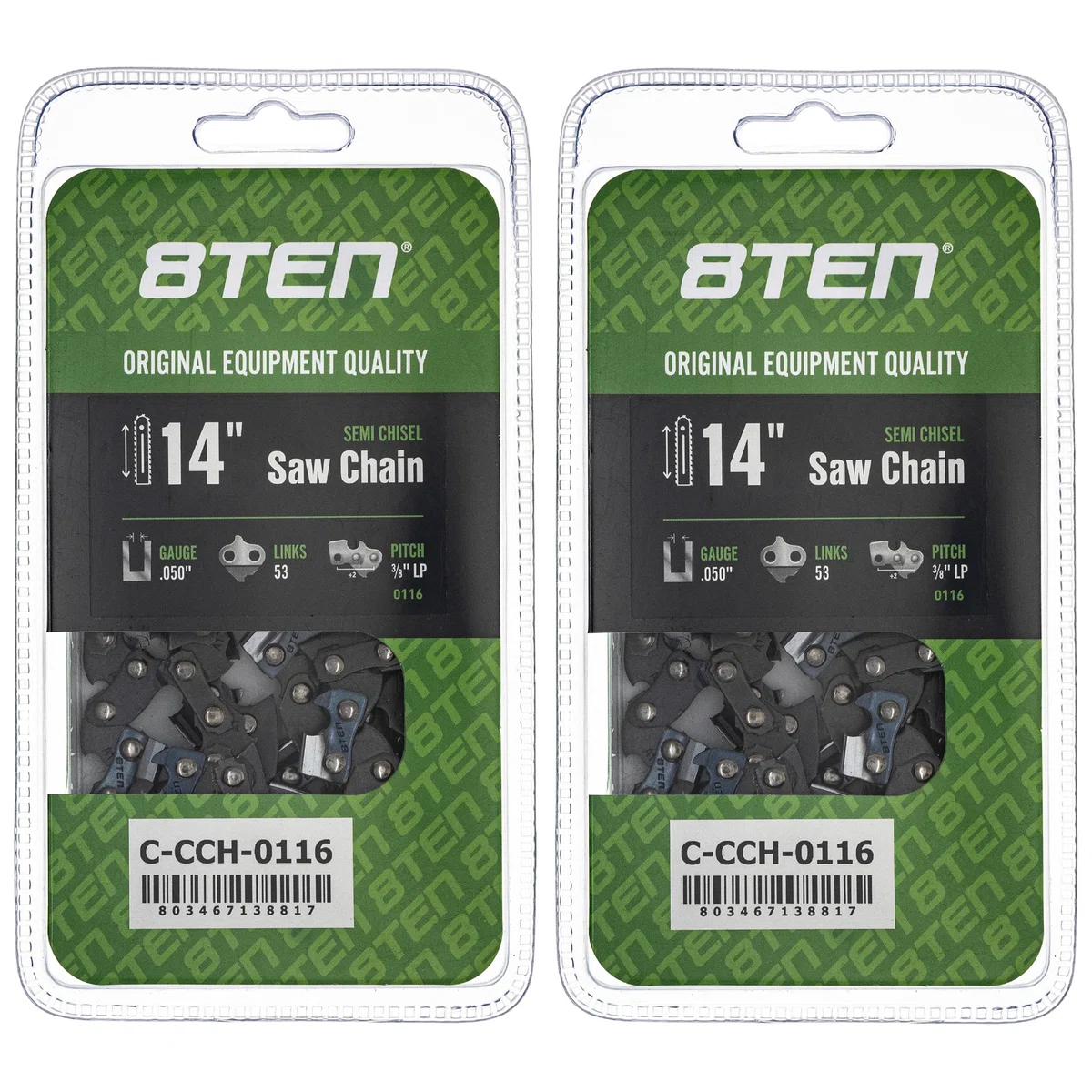 Chainsaw Chain 14 Inch .050 3/8 LP 53DL For WEN Greenworks Kobalt S53 H3753 63PM353E | 2-PACK
